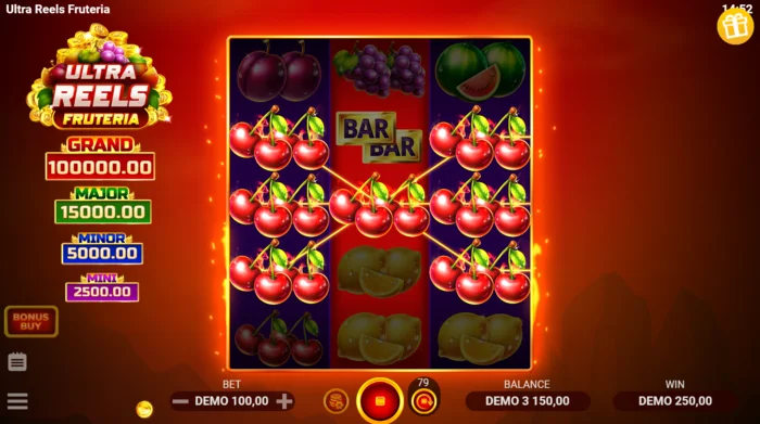 Ultra Reels Fruteria - kirazlarla kombinasyon düşüşü