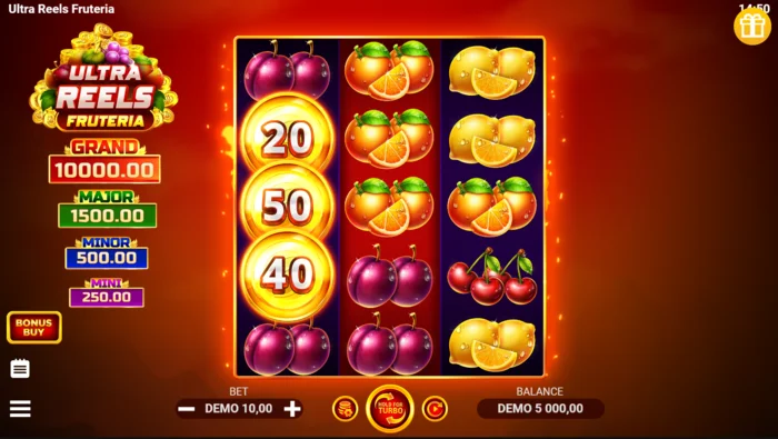 Ultra Reels Fruteria - ana 3x5 oyun ekranı