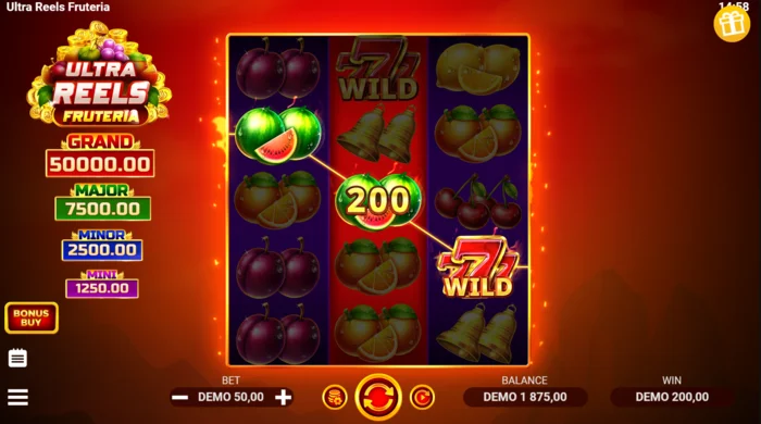 Ultra Reels Fruteria - altın yedi ile ödeme çizgisi